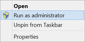 Run as administrator