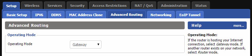 dd-wrt Gateway mode