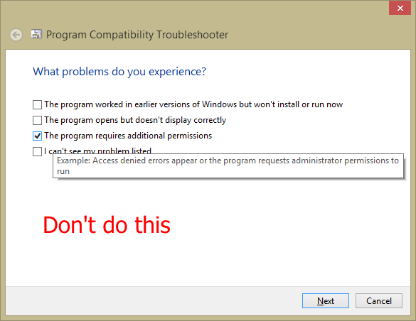 Don't Troubleshoot Compatibility