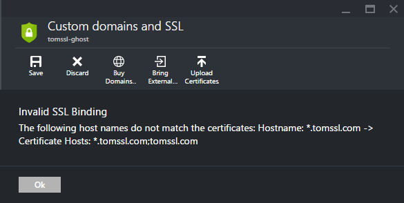 Installing or renewing a wildcard SSL certificate in Microsoft Azure Web Apps