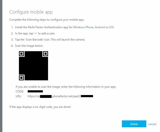 Azure AD Scan QR Code