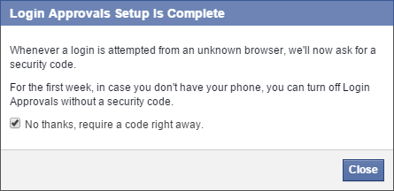 Facebook login approvals complete