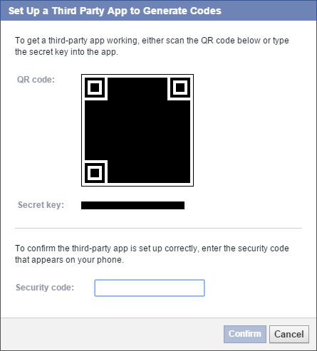 Facebook scan QR code