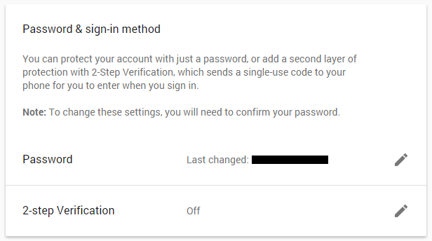 Google 2-Step Enable