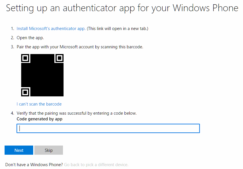 Microsoft Scan QR Code