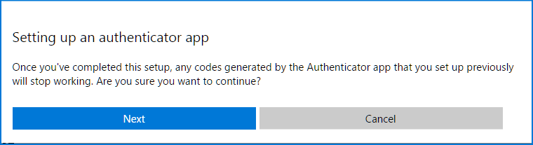 Microsoft Account - Set up authenticator again