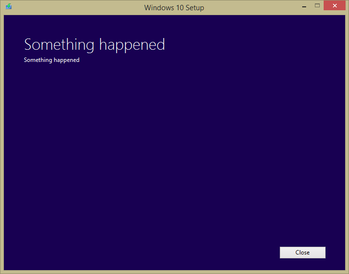 Windows 10 Something Happened Error