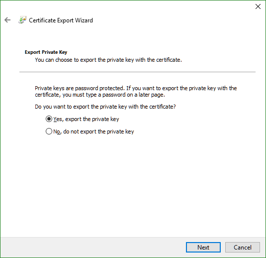 Certificate Export Manager - Export Private Key