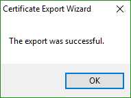 Certificate Export Manager - Success