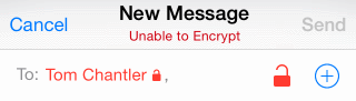 iOS - New Message Can't Encrypt