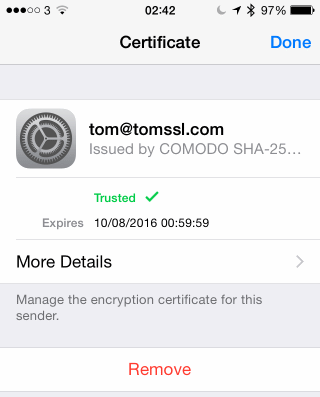 iOS - Certificate Installed