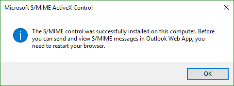 S/MIME installed successfully