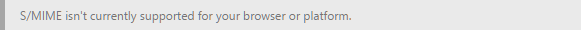 S/MIME not supported