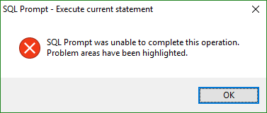 Execute Current Statement Error