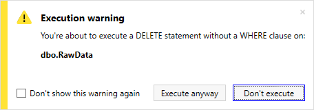 SQL Delete warning