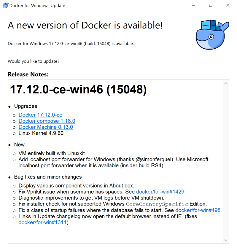 Docker Upgrade