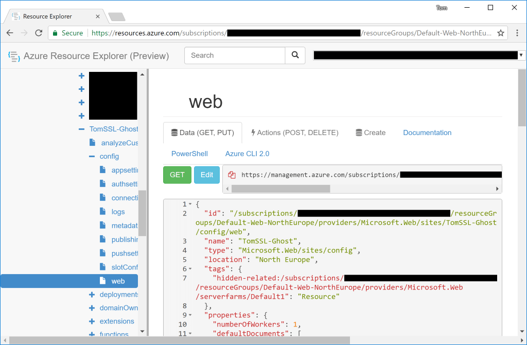 Resource Explorer - Config - Web