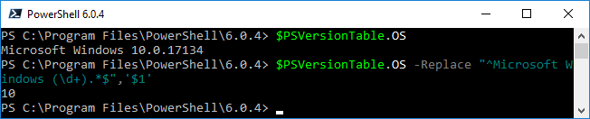 Getting the correct version of Windows in PowerShell Core