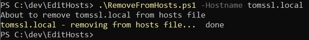 Remove entries from hosts file