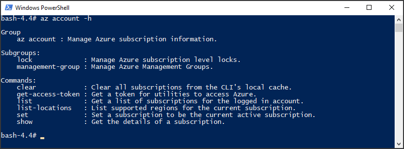 Learning the Azure CLI with Docker