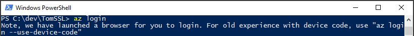 az login in PowerShell