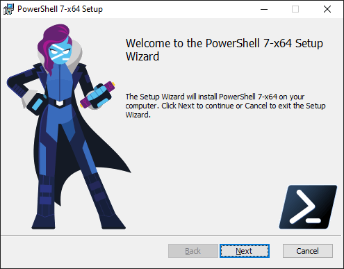 Interactive installation of PowerShell Core