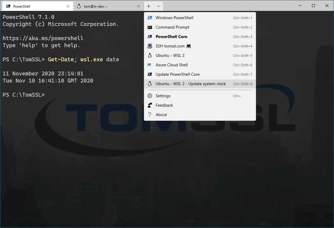 Fixing clock drift in WSL2 using Windows Terminal